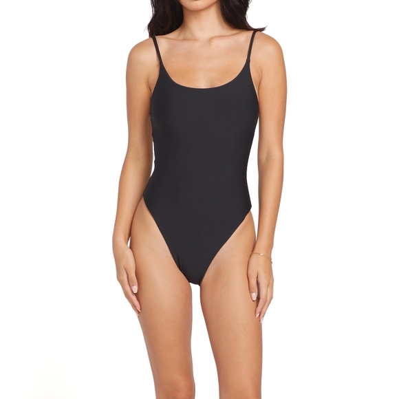 NWOT Volcom BLACK Plunging Open Back One Piece Swimsuit Sz. XXL - Picture 3 of 9